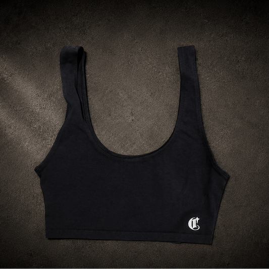 Womens Yoga Crop Top (Black)