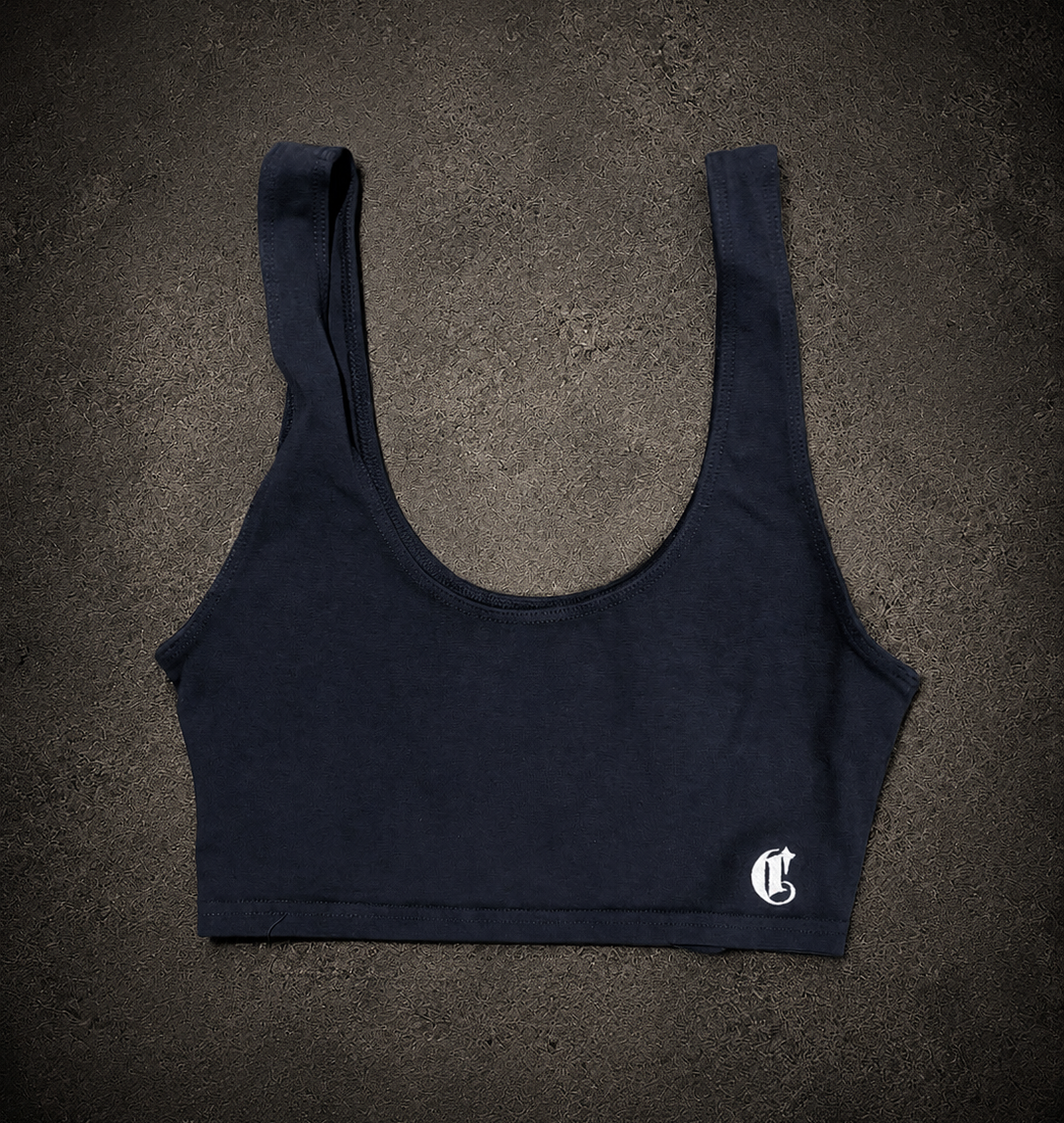Womens Yoga Crop Top (Dolphin Blue)